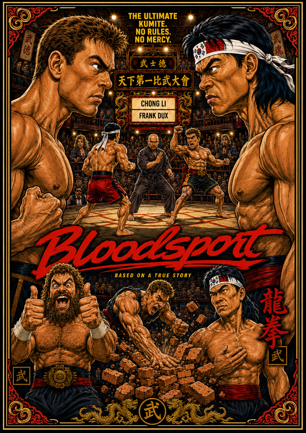 Bloodsport | Movie Legend Poster | Original Caricature Art