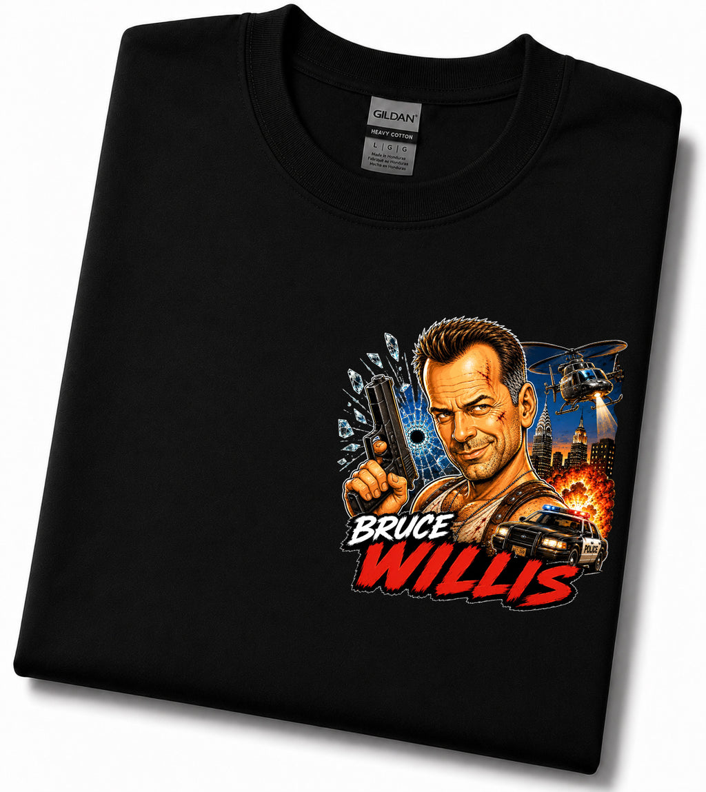 Bruce Willis | Movie Legend T-Shirt | Original Caricature Art
