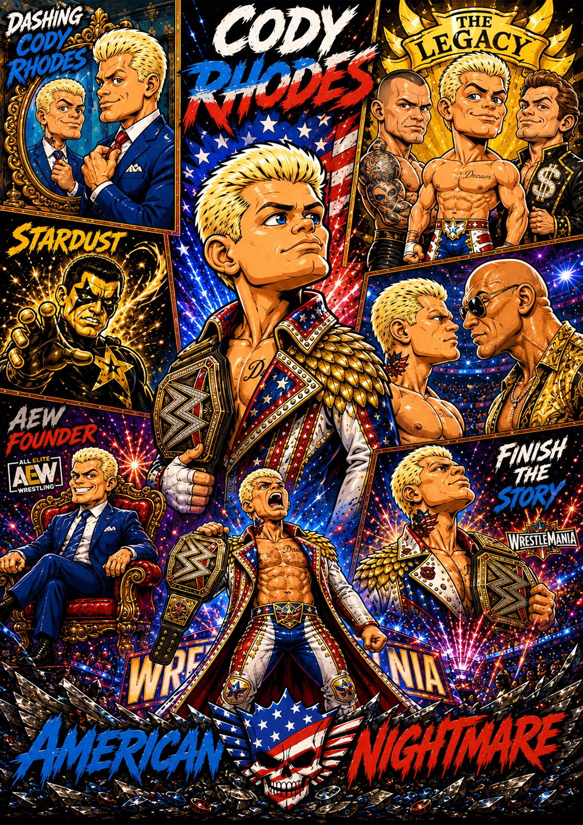Cody Rhodes Wrestling Poster | Icons & Legends