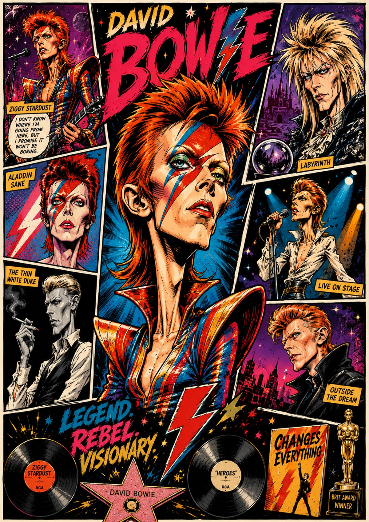 David Bowie Music Poster | Icons & Legends