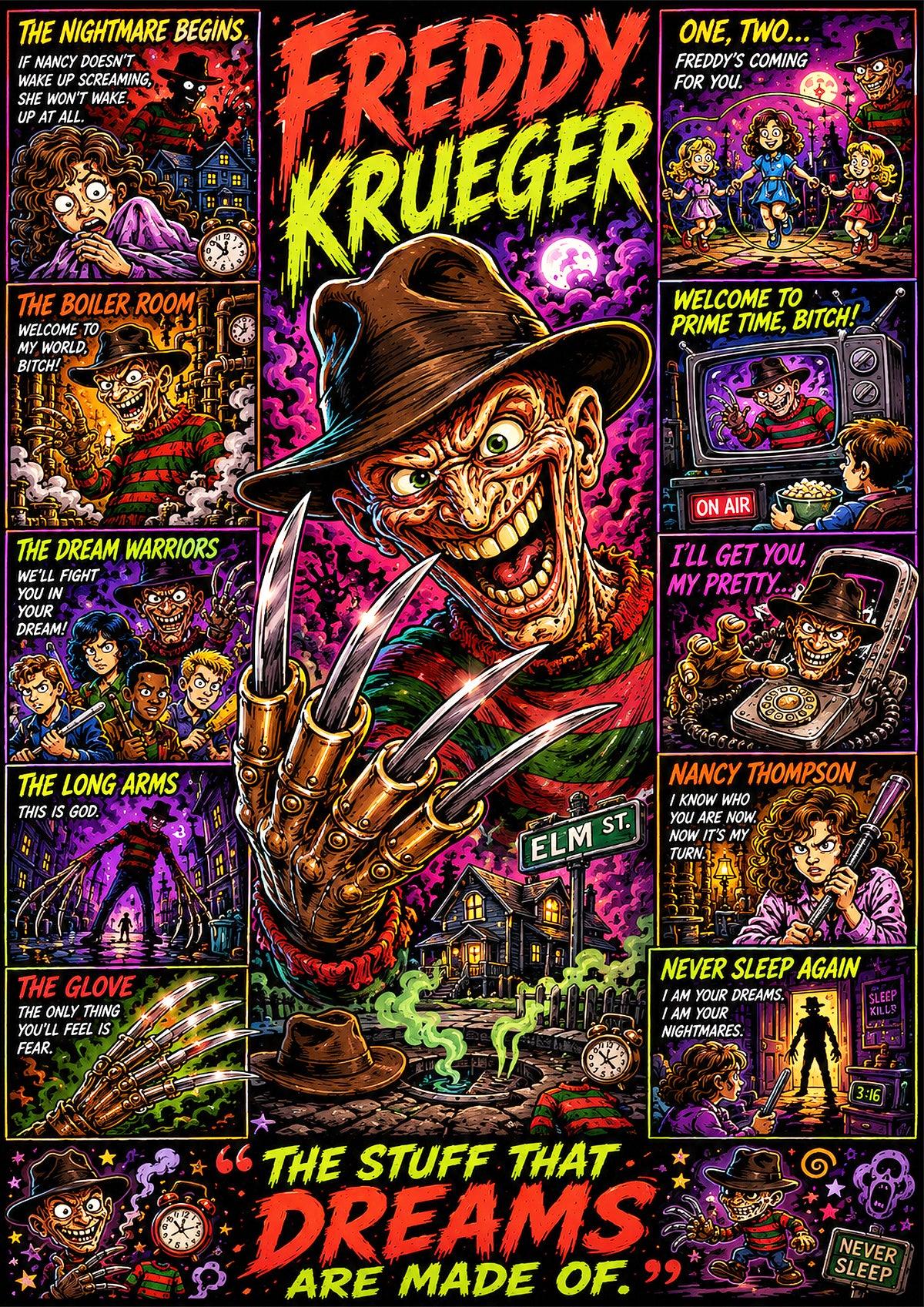 Freddy Krueger Horror Poster | Icons & Legends