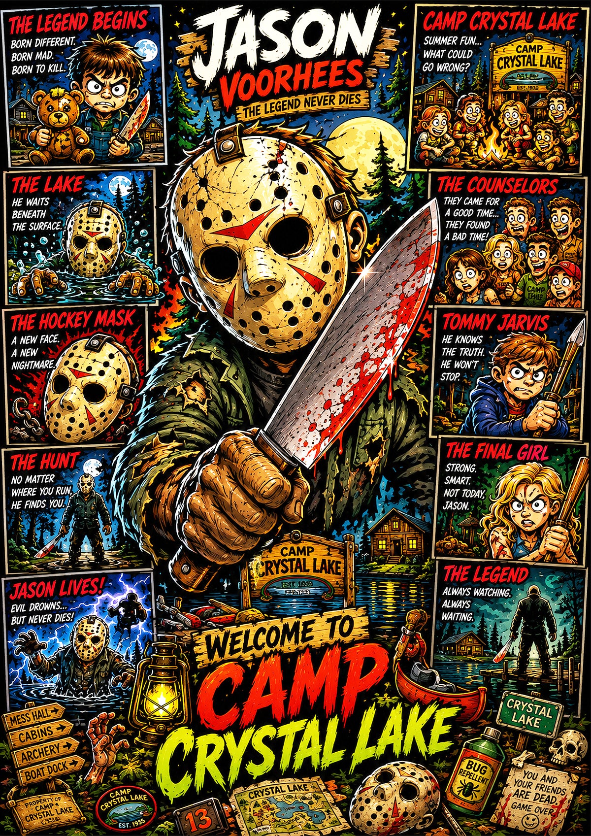 Friday the 13th Horror Poster | Icons & Legends
