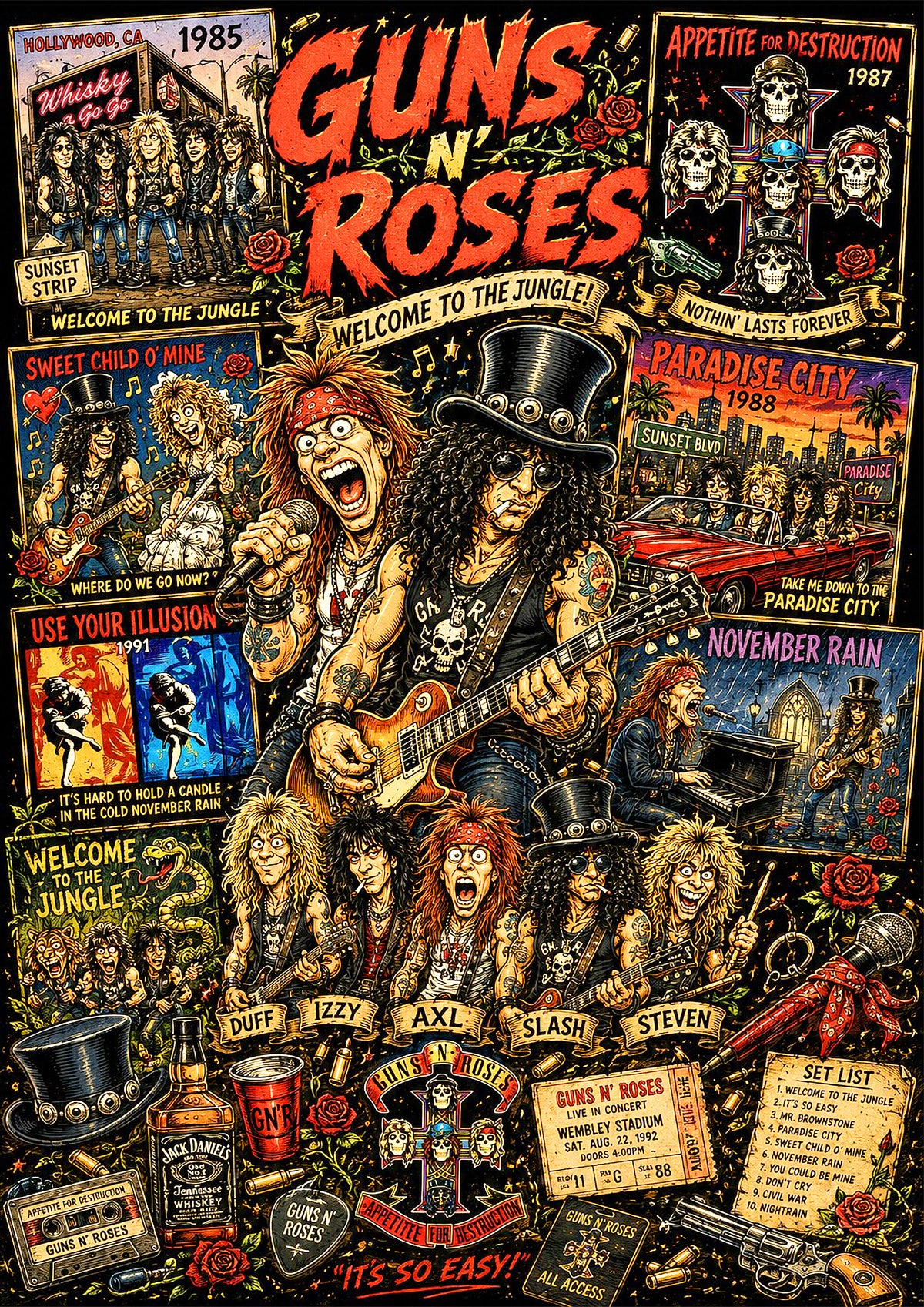 Guns N’ Roses Music Poster | Icons & Legends