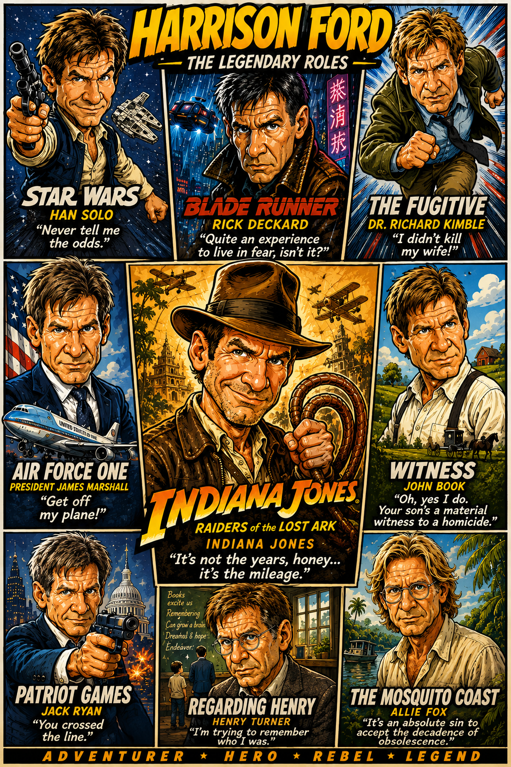 Harrison Ford – Hollywood Legend Poster | Icons & Legends