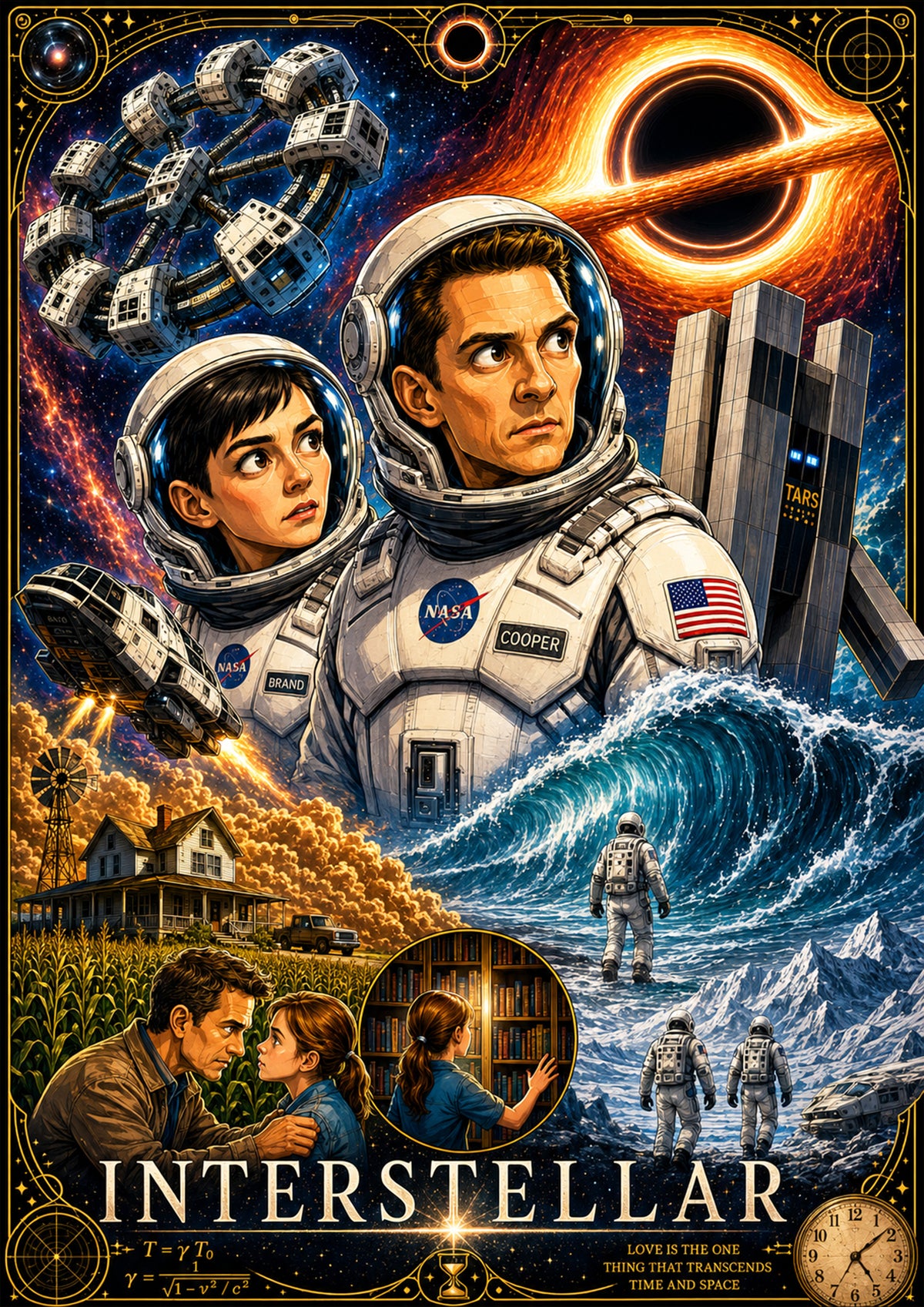 Interstella Poster | Cosmic Caricature Art