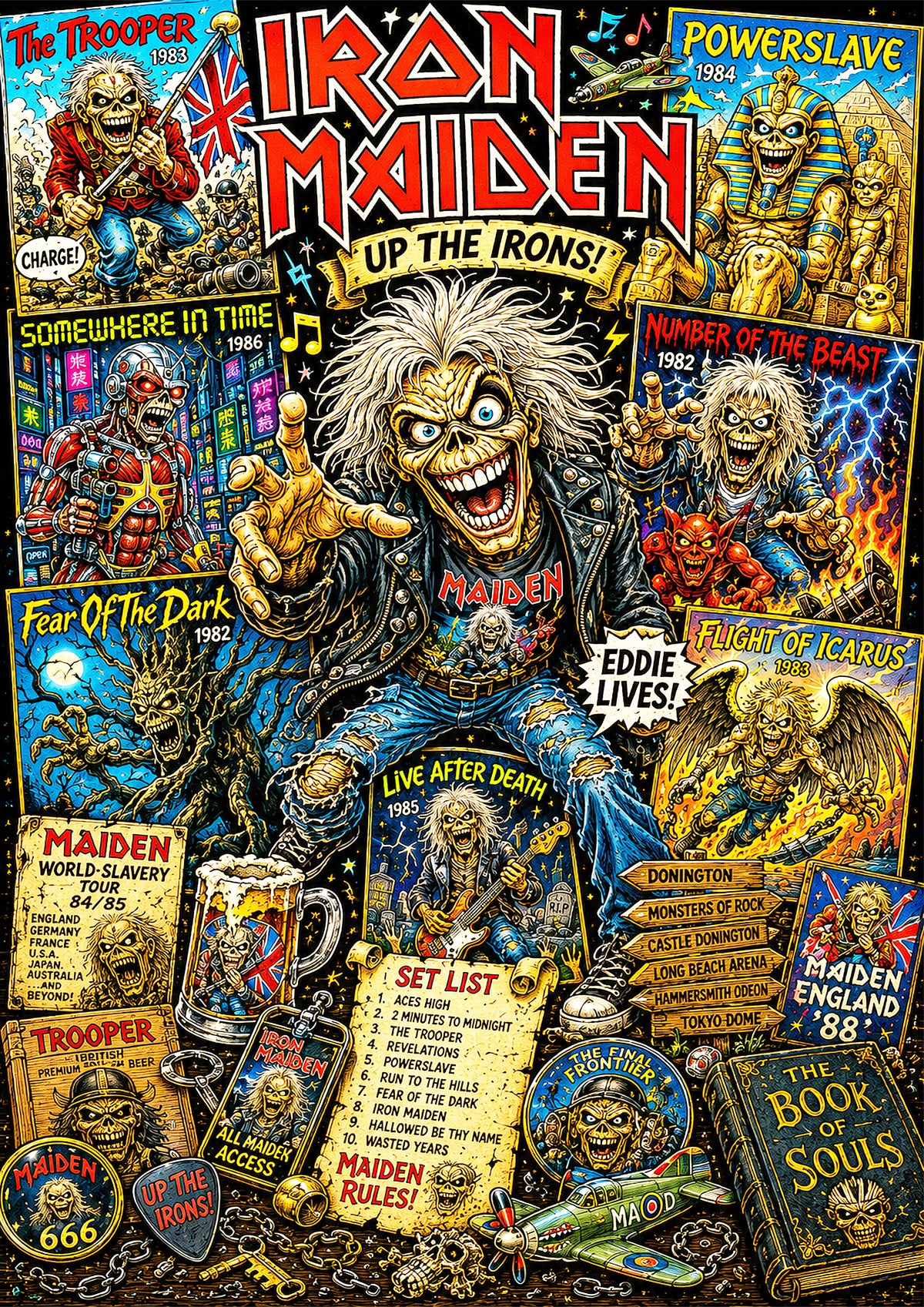 Iron Maiden Poster | Heavy Metal Caricature Art