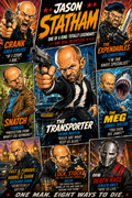 Jason Statham Poster | Action Film Caricature Art