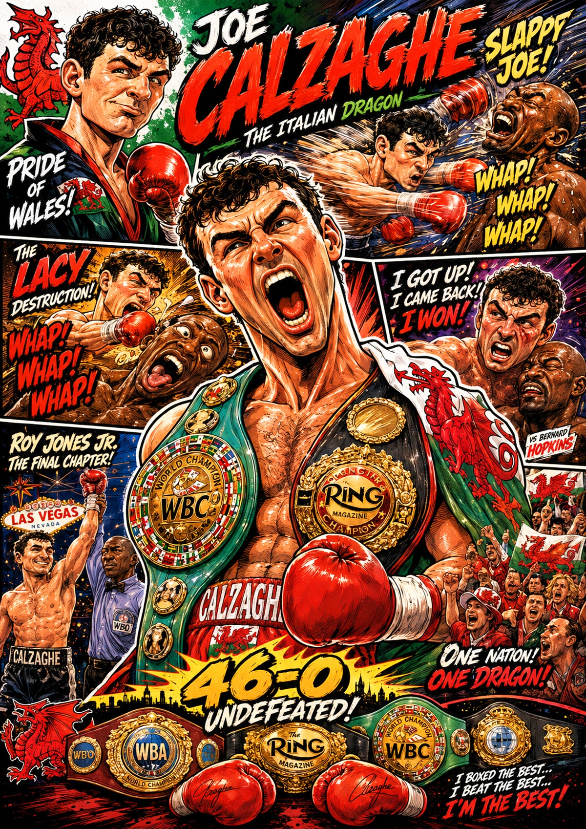 Joe Calzaghe | Boxing Legend Poster | Original Caricature Art