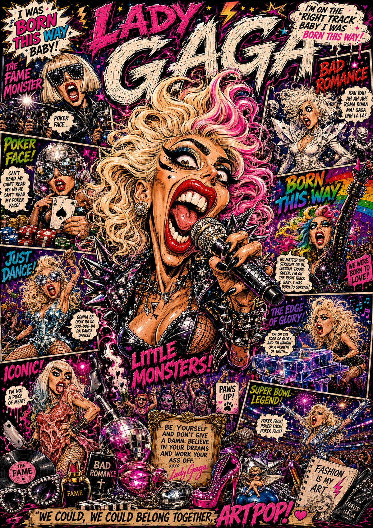 Lady Gaga | Music Legend Poster | Original Caricature Art