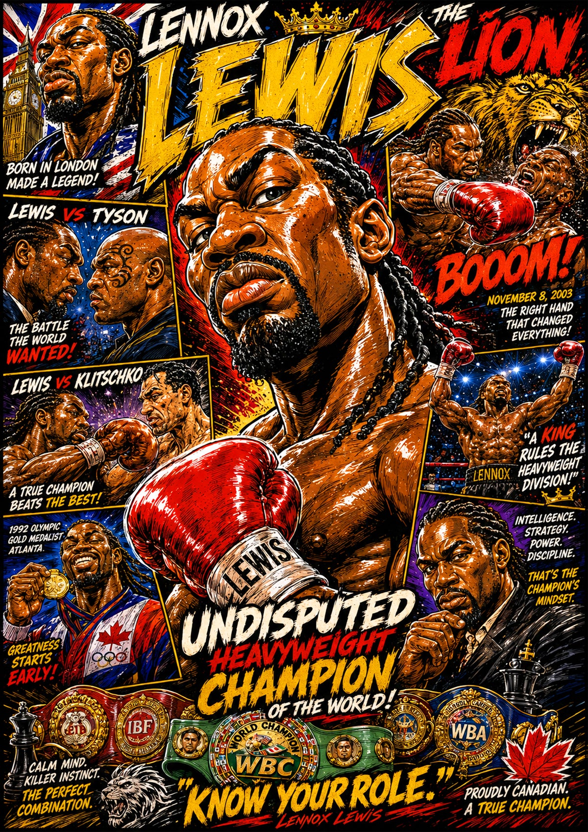 Lennox Lewis | Boxing Legend Poster | Original Caricature Art