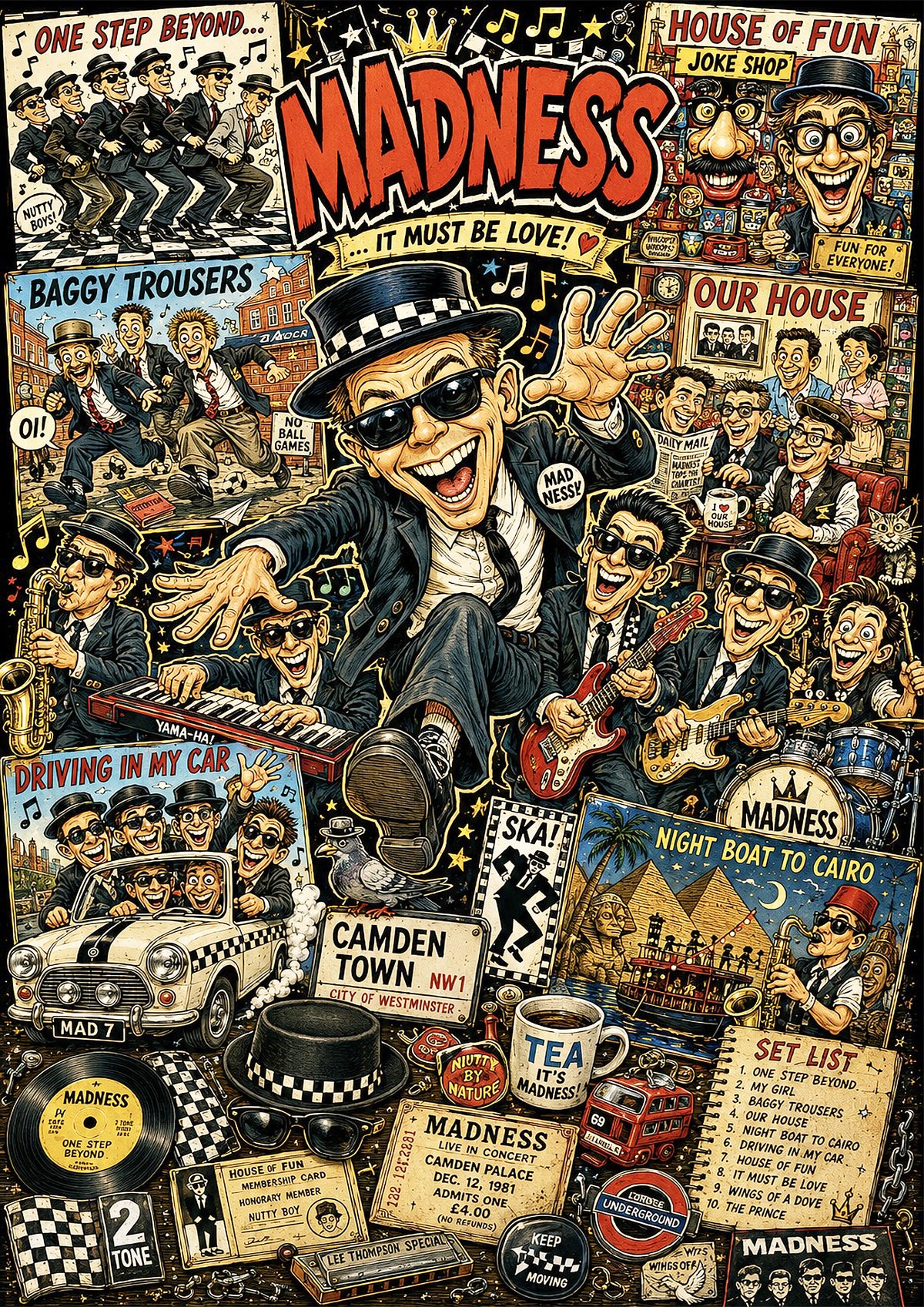 Madness | Music Legend Poster | Original Caricature Art