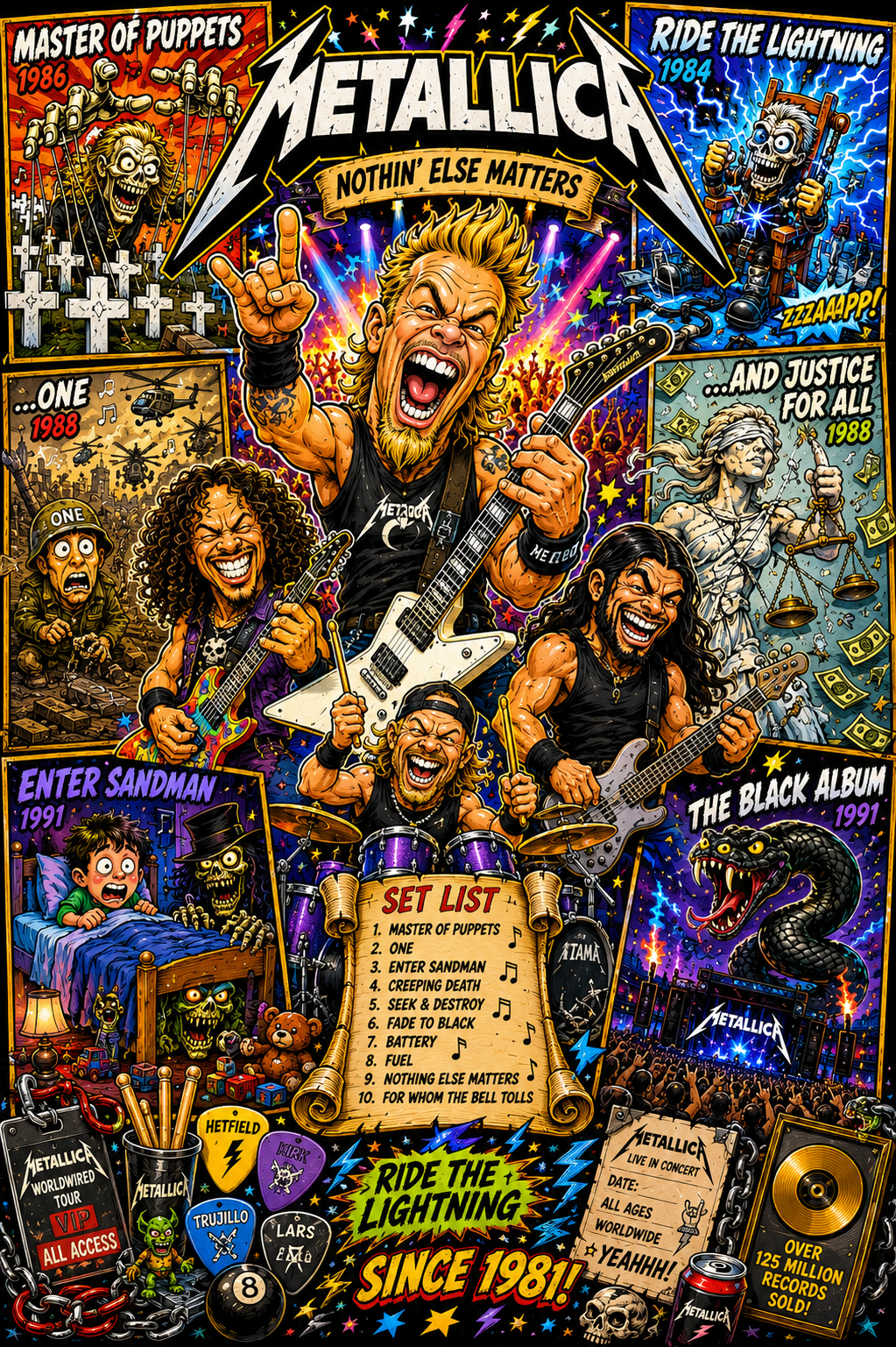 Metallica | Music Legend Poster | Original Caricature Art