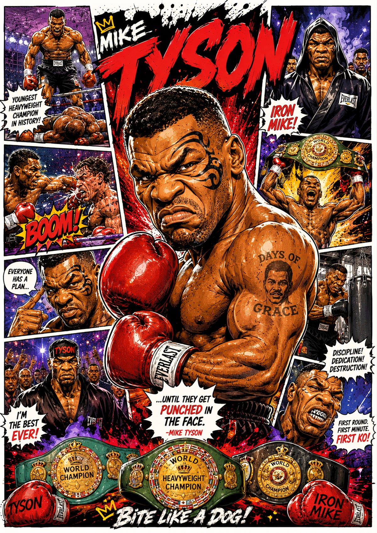 Mike Tyson | Boxing Legend Poster | Original Caricature Art