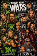 Monday Night Wars DX vs nWo | Wrestling Legend Poster | Original Caricature Art
