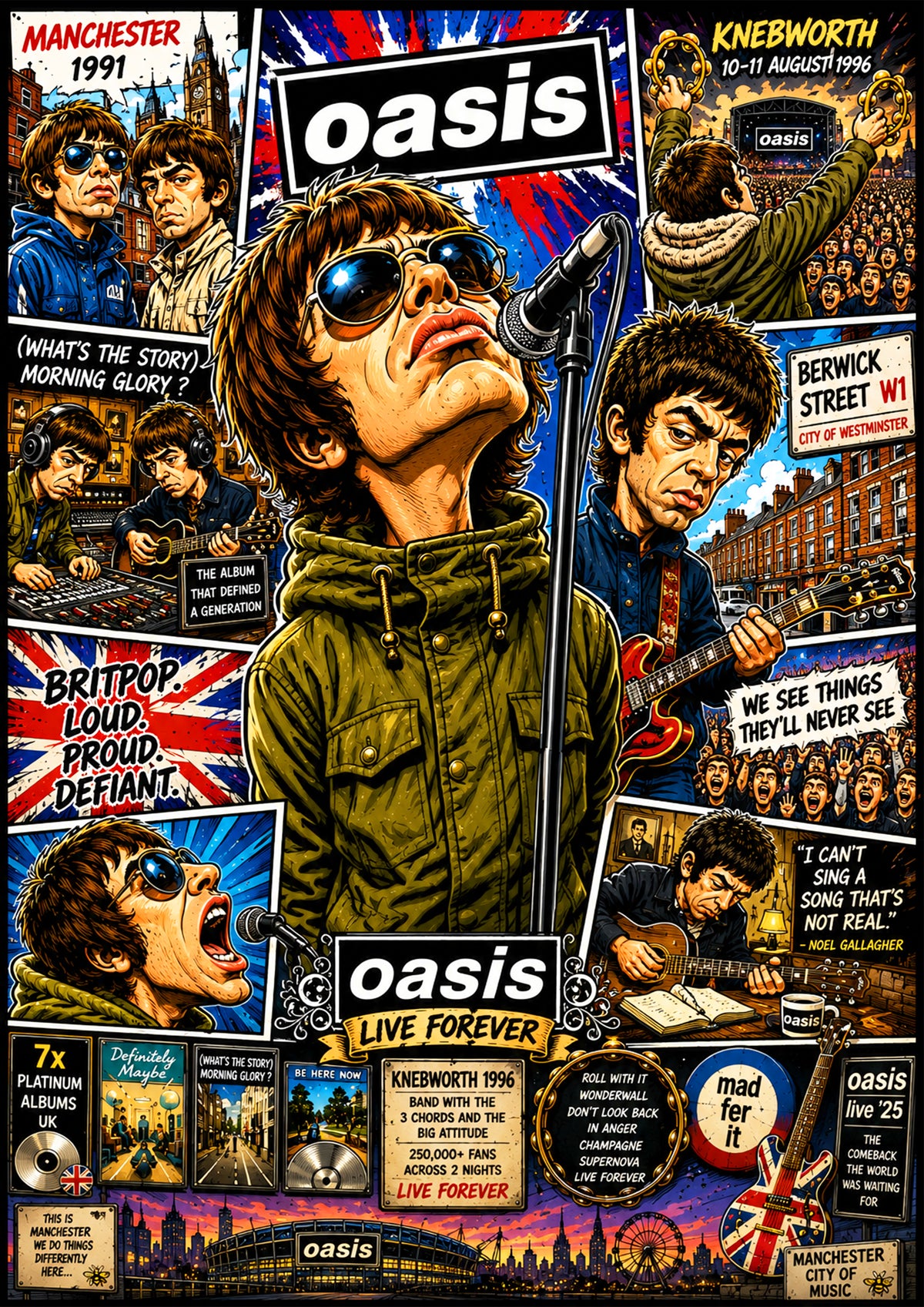 Oasis | Music Legend Poster | Original Caricature Art
