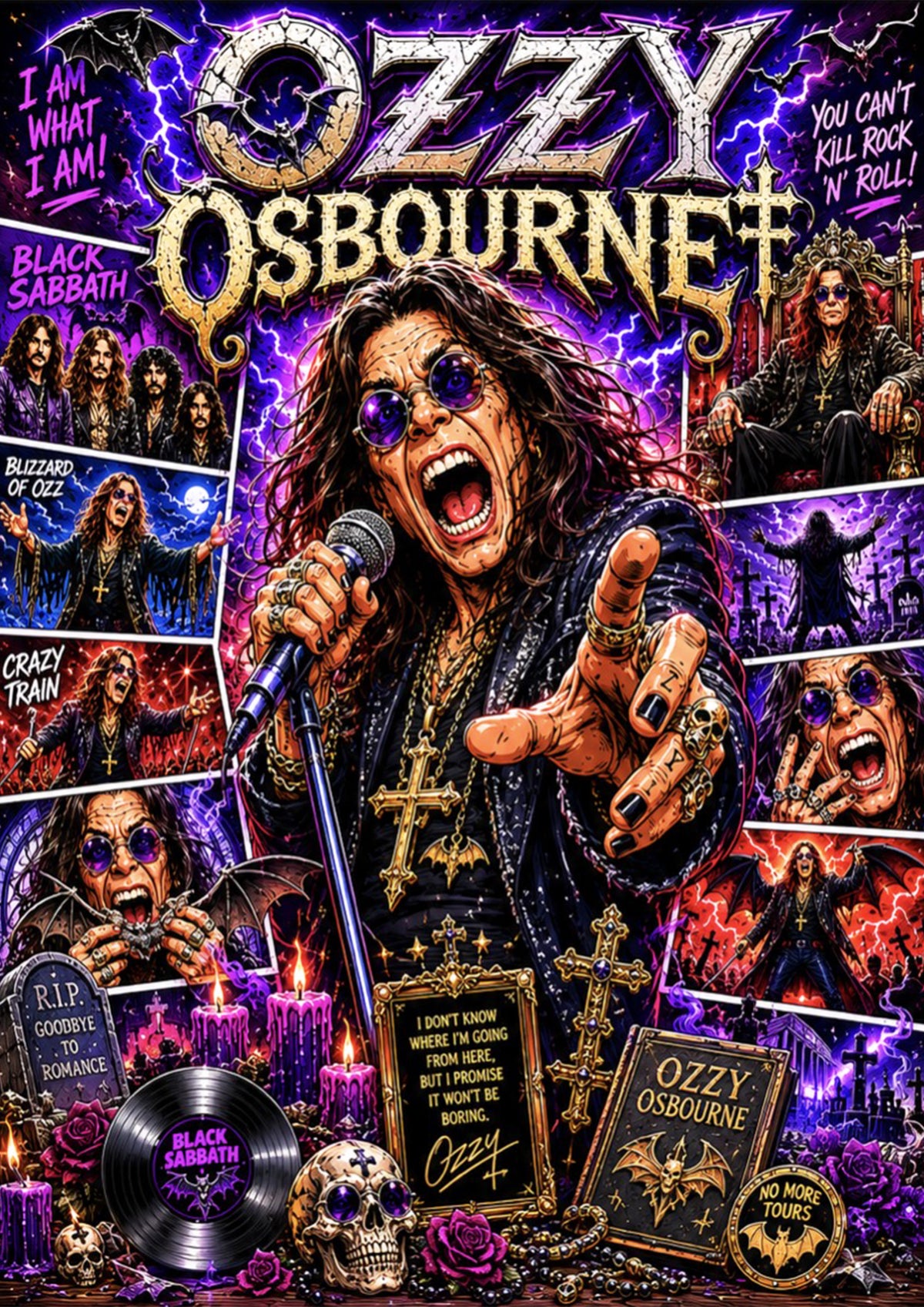 Ozzy Osbourne | Music Legend Poster | Original Caricature Art