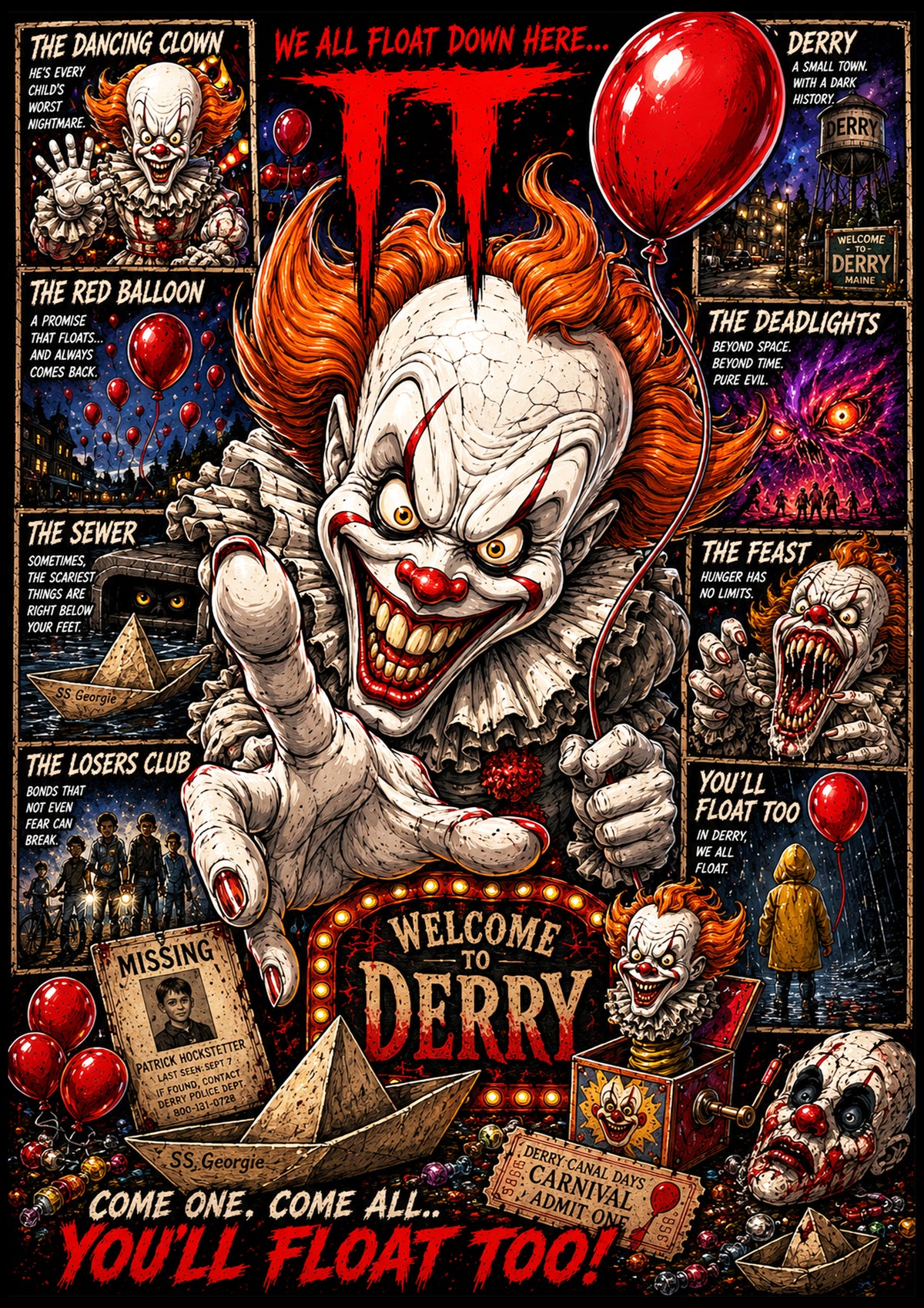 Pennywise | Movie Legend Poster | Original Caricature Art
