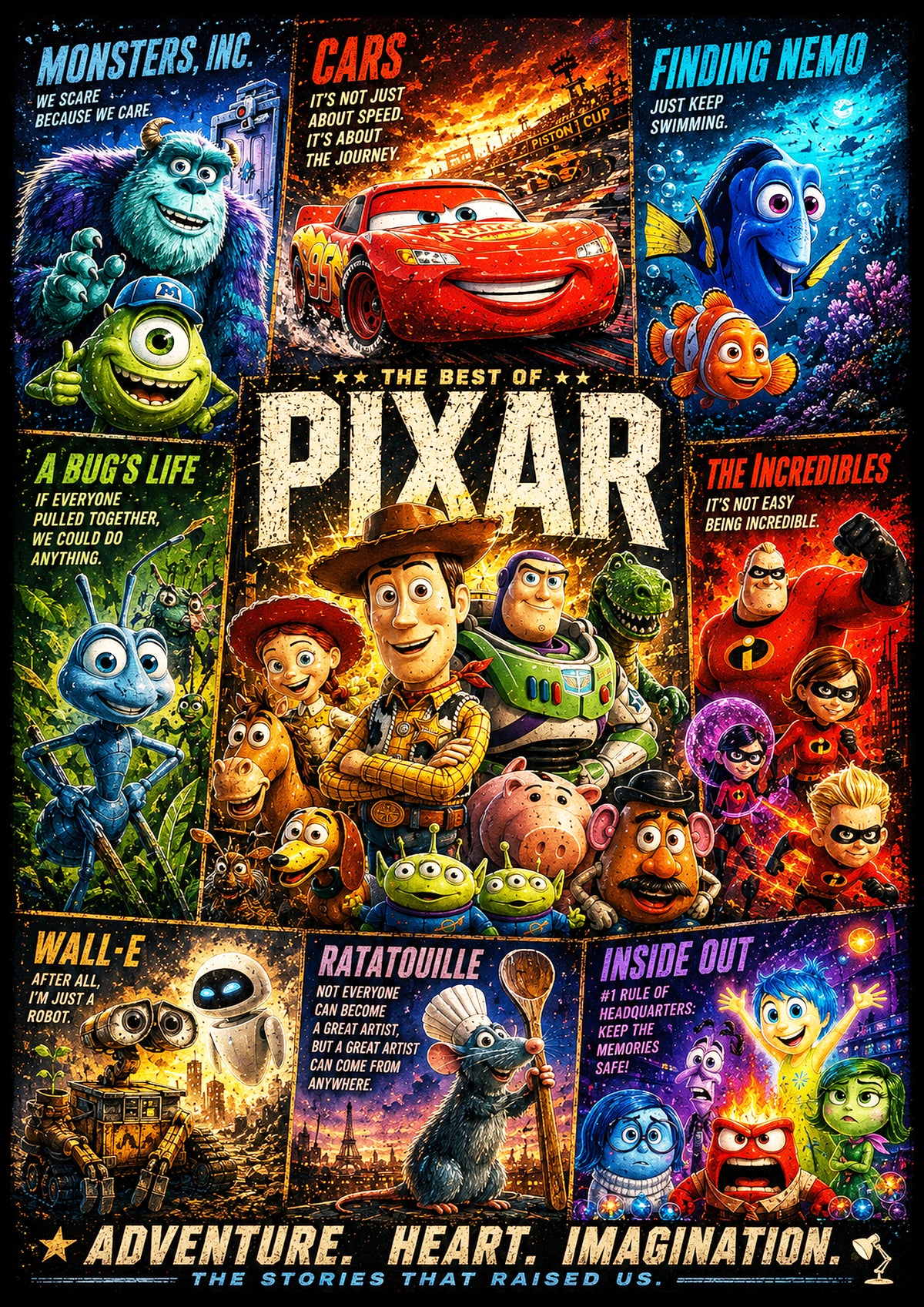 Pixar | Movie Legend Poster | Original Caricature Art