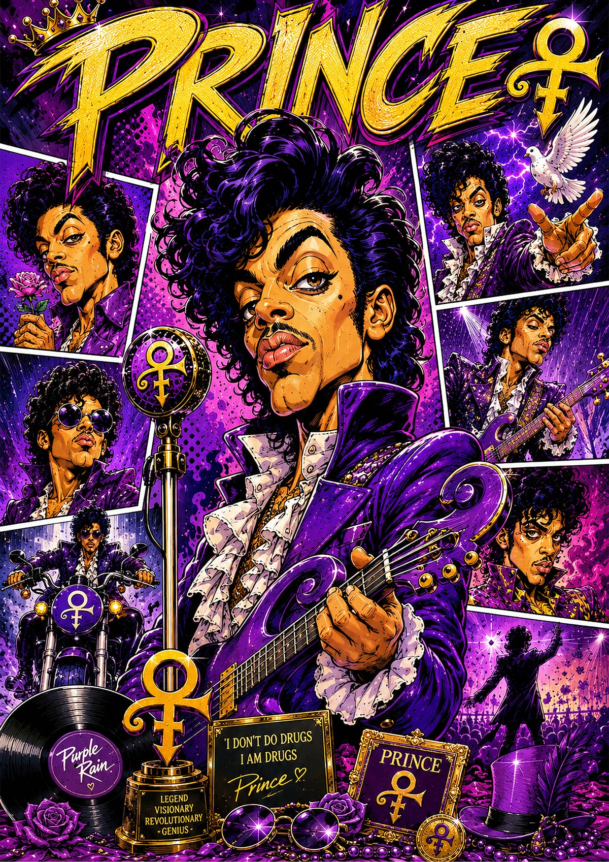 Prince | Music Legend Poster | Original Caricature Art