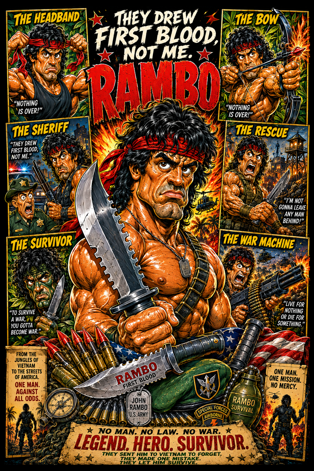 Rambo | Movie Legend Poster | Original Caricature Art