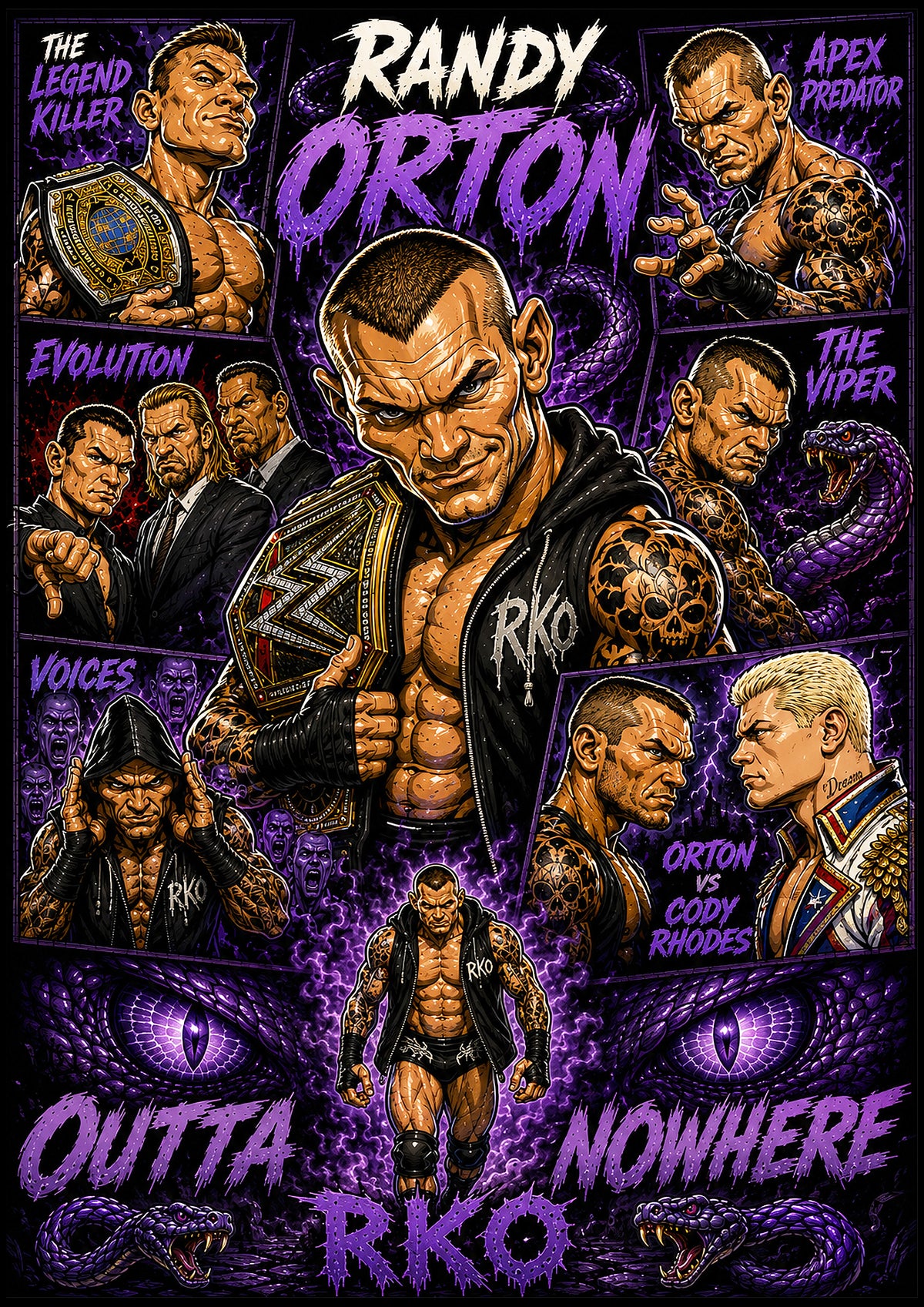 Randy Orton | Wrestling Legend Poster | Original Caricature Art