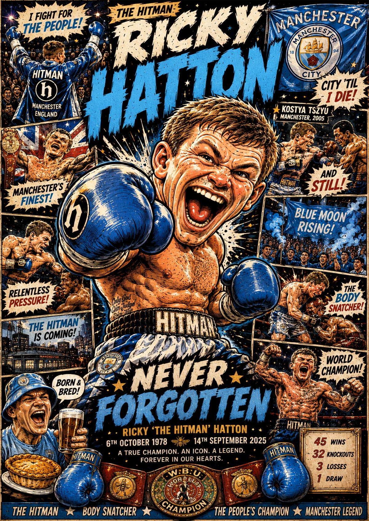 Ricky Hatton | Boxing Legend Poster | Original Caricature Art