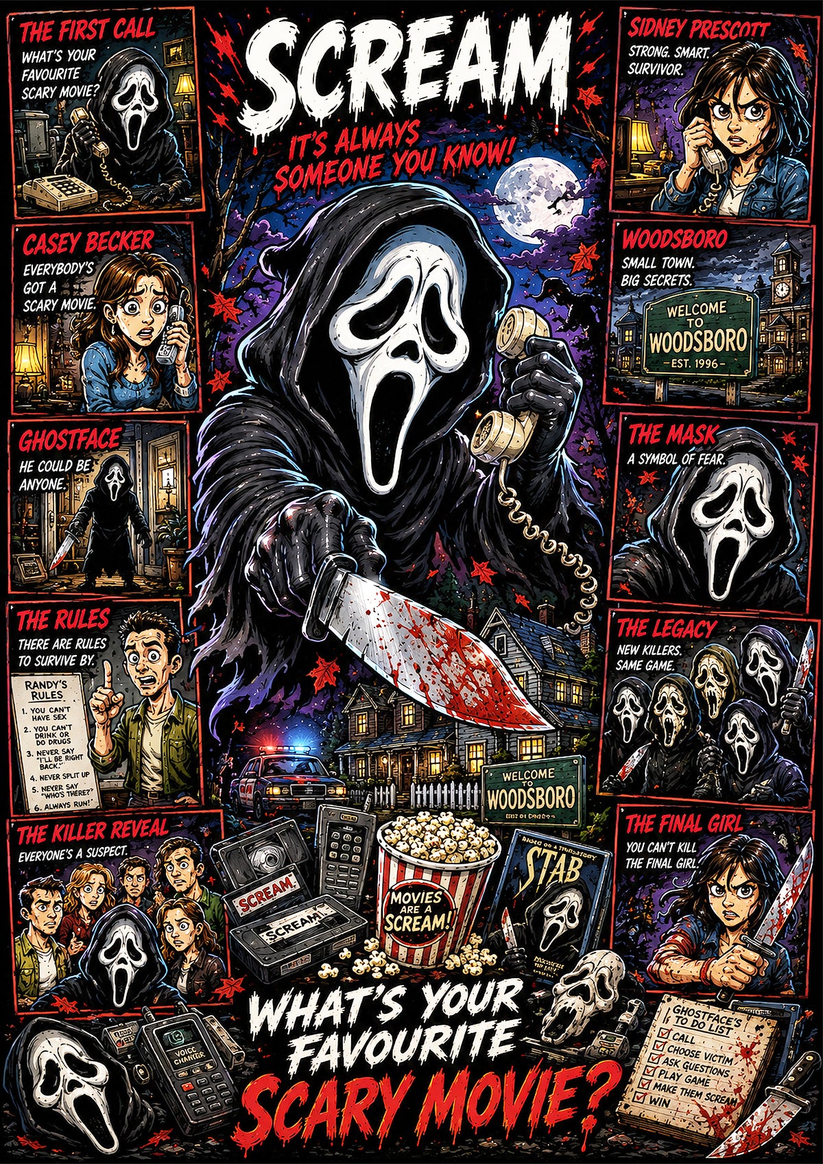 Scream | Movie Legend Poster | Original Caricature Art