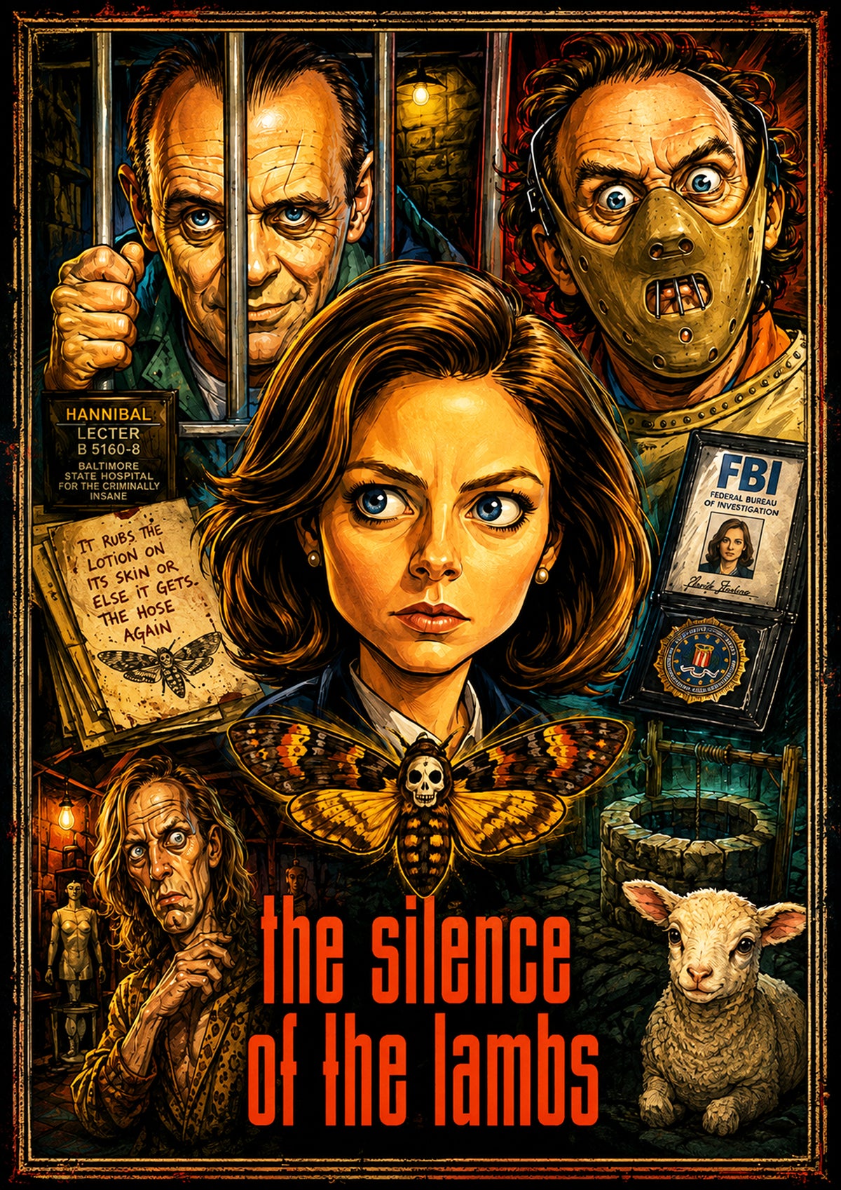 The Silence of the Lambs | Movie Legend Poster | Original Caricature Art
