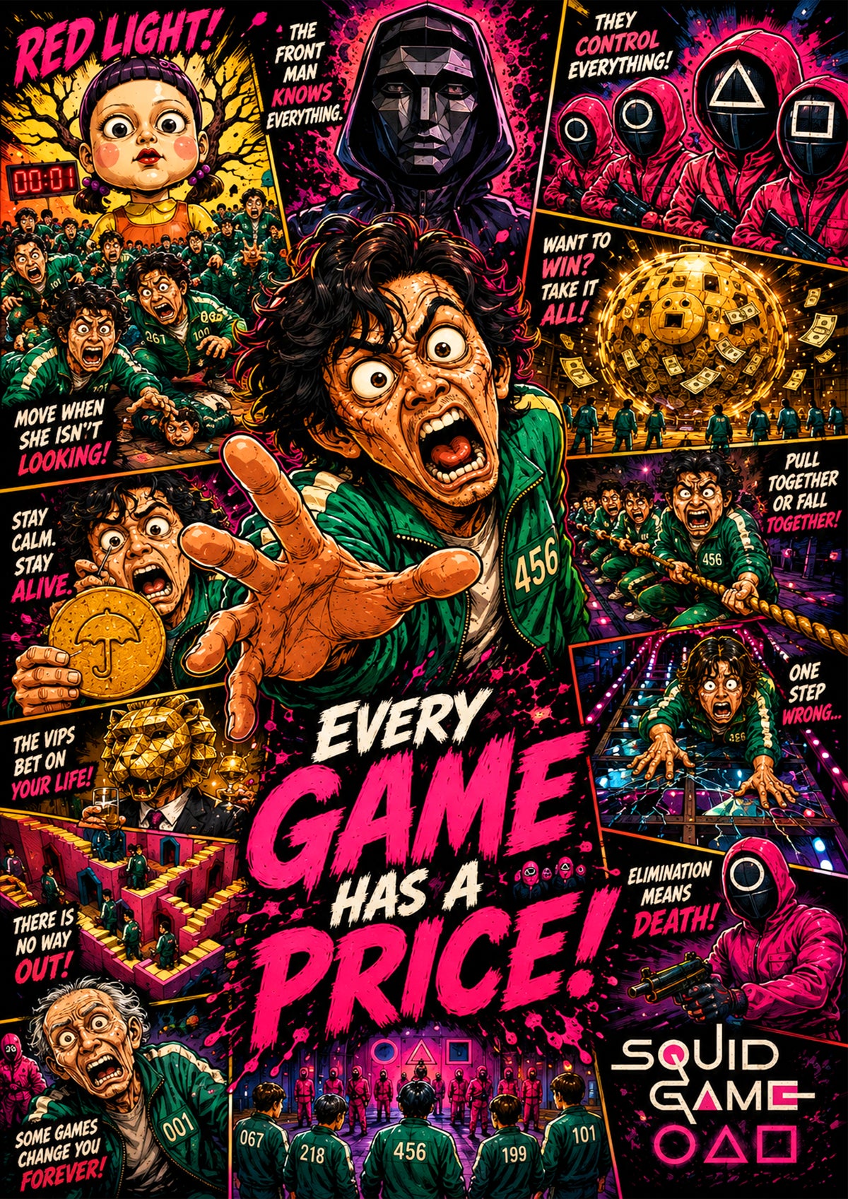 Squid Game | TV Legend Poster | Original Caricature Art