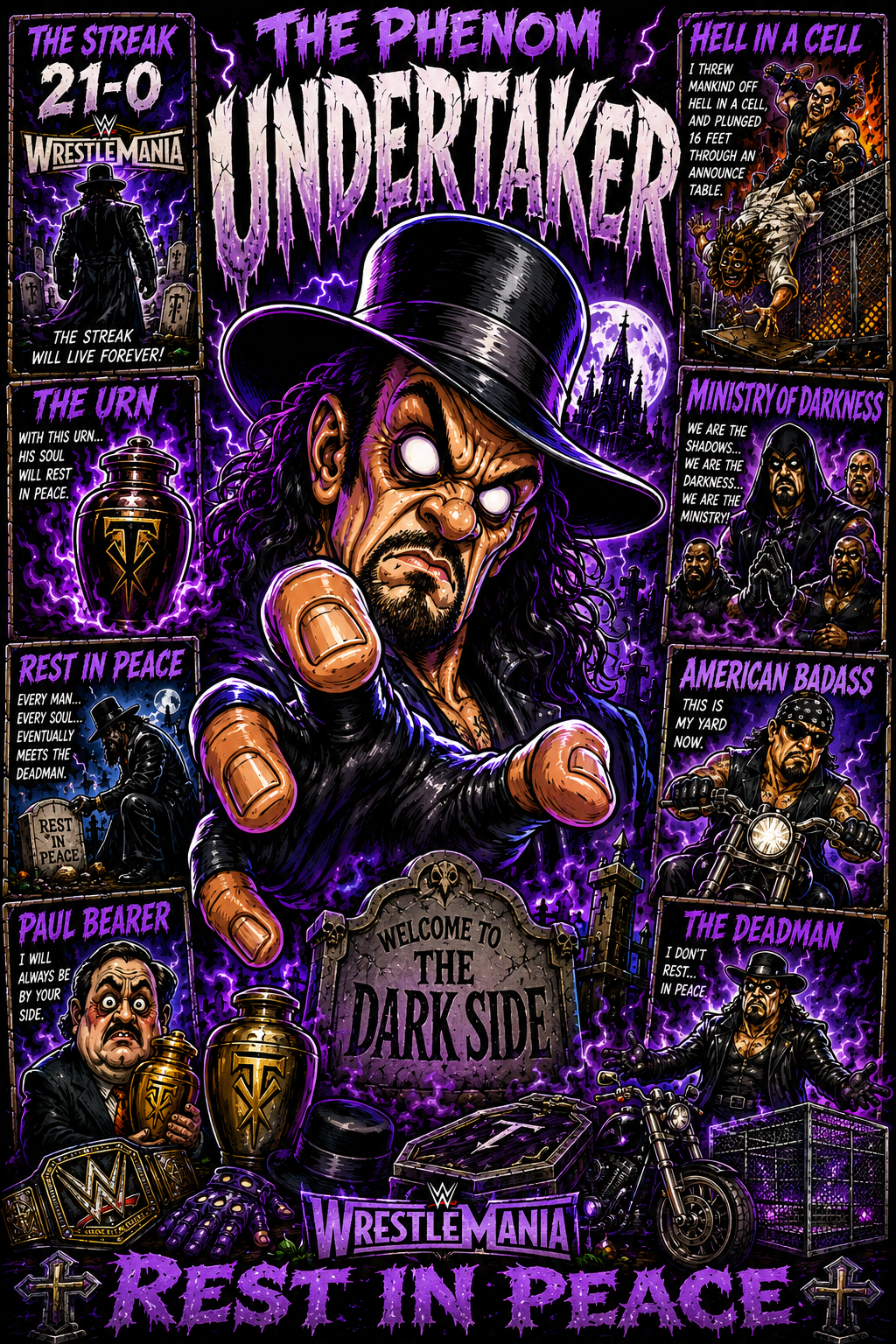 The Undertaker | Wrestling Legend Poster | Original Caricature Art