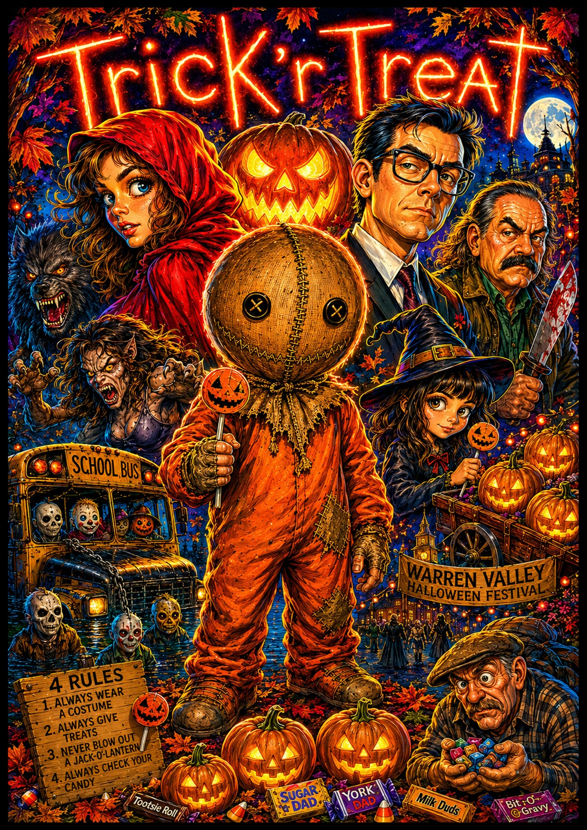 Trick 'r Treat | Movie Legend Poster | Original Caricature Art