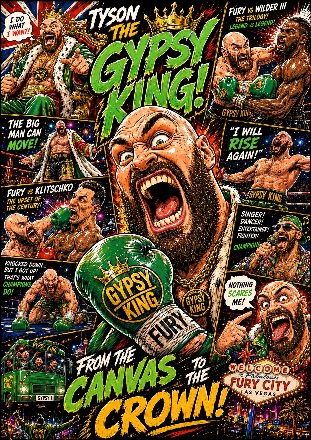 Tyson Fury | Boxing Legend Poster | Original Caricature Art