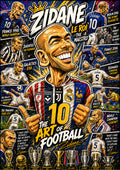 Zinedine Zidane | Football Legend Poster | Original Caricature Art
